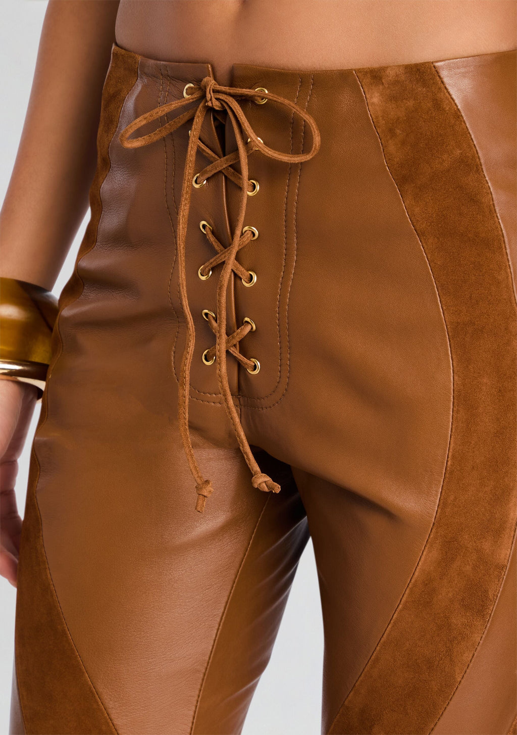 Vincenta Suede Pant by retrofête in Cognac, product image 2