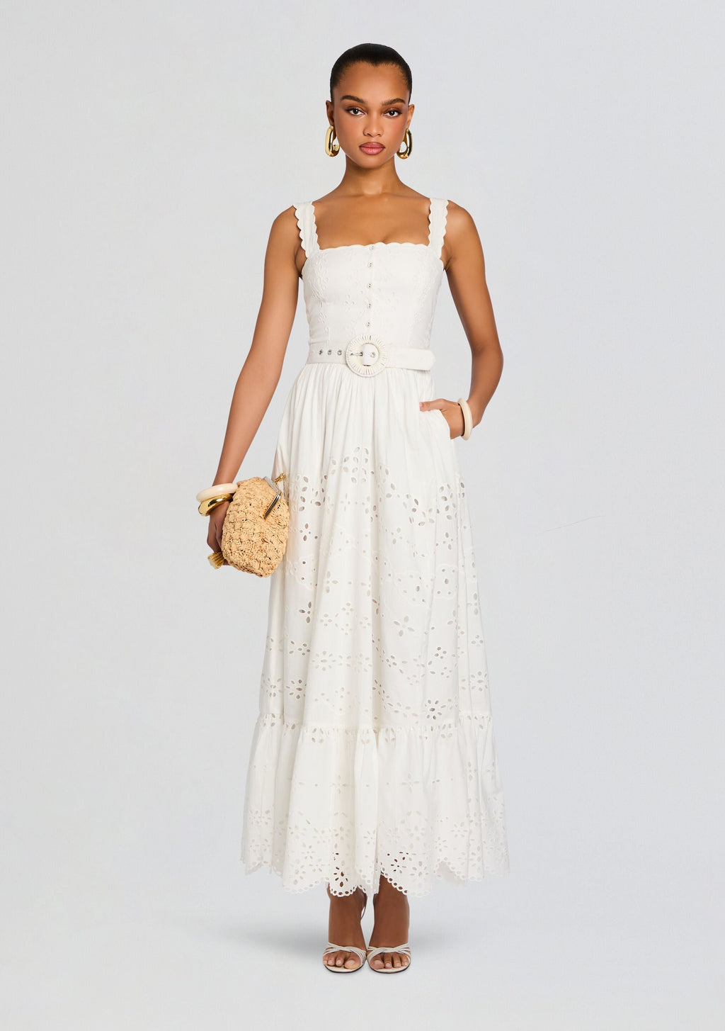 Adya Long Dress by Hemant & Nandita in Off White, product image 1