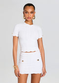 Aisha Rib Knit Top by retrofête in Optic White, product image 1
