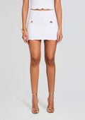 Mikayla Rib Knit Skirt by retrofête in Optic White, product image 1