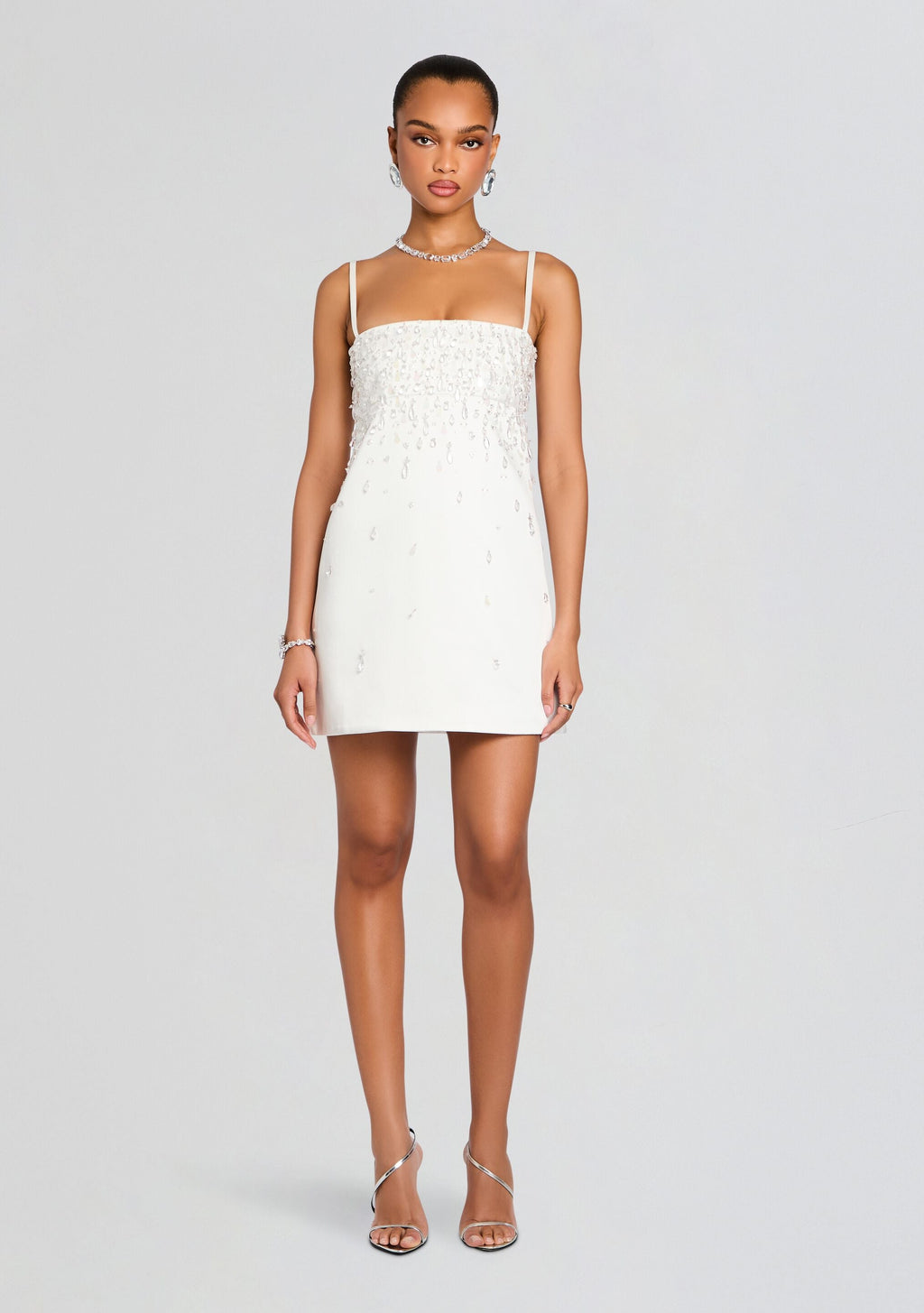Cornelia Embellished Dress by retrofête in White, product image 1