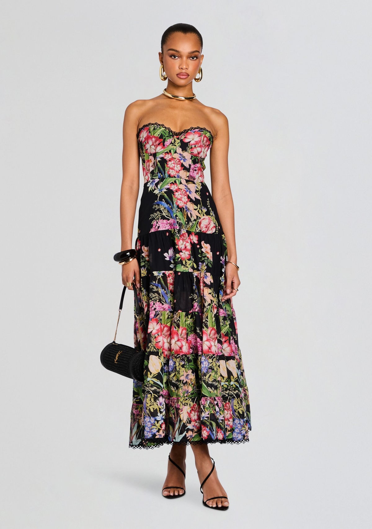 Danny Long Dress by Charo Ruiz in Black Botanic, product image 1