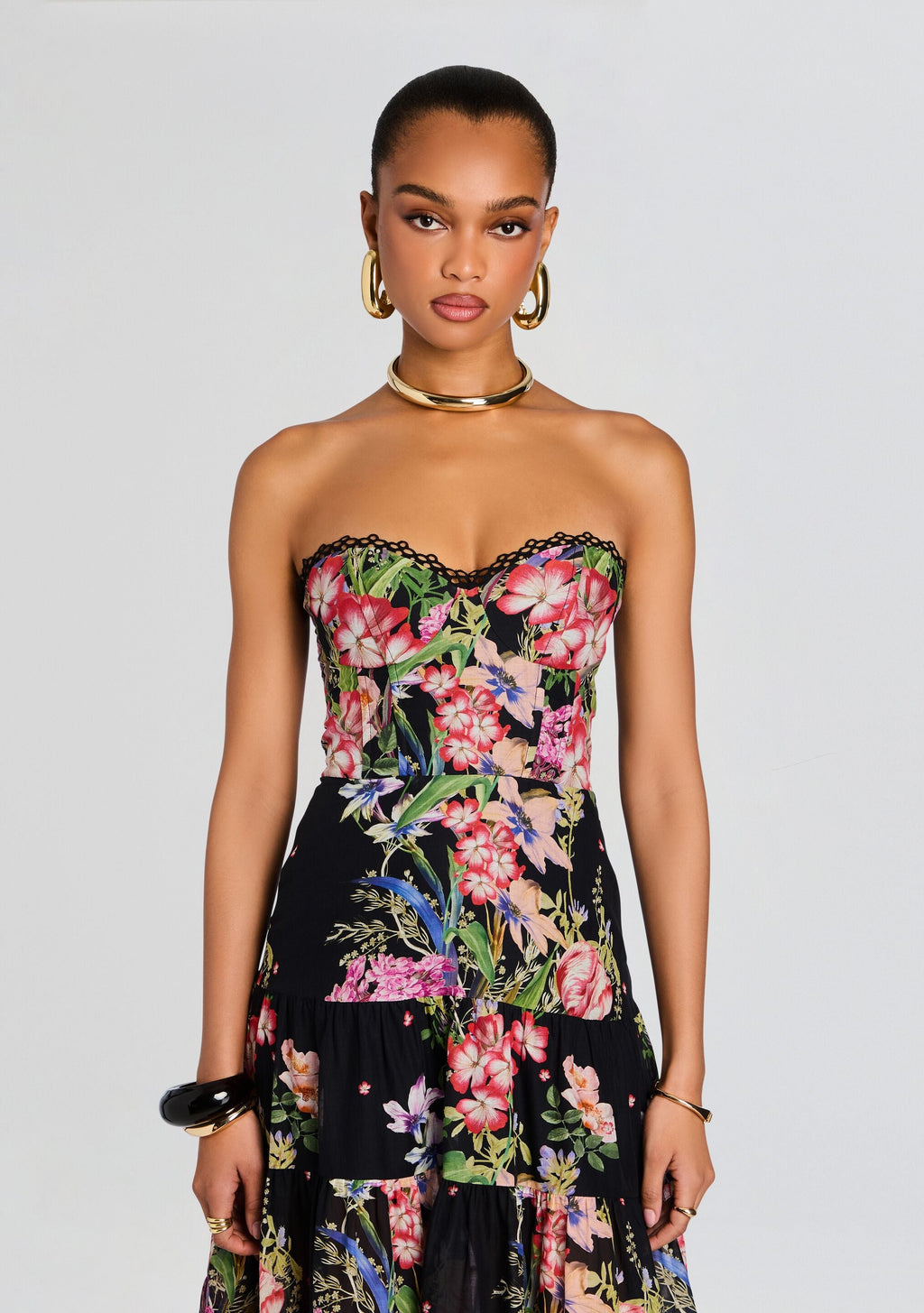 Danny Long Dress by Charo Ruiz in Black Botanic, product image 5
