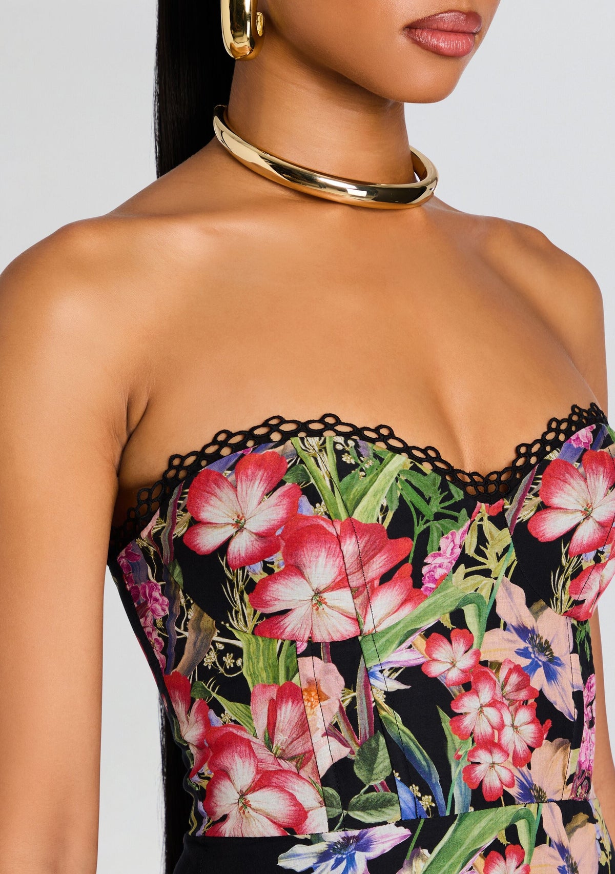 Danny Long Dress by Charo Ruiz in Black Botanic, product image 2