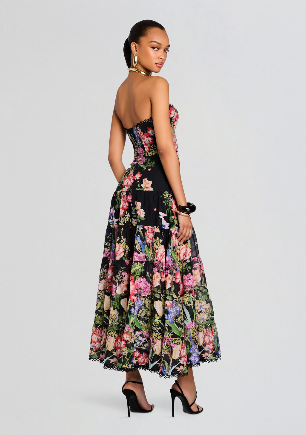 Danny Long Dress by Charo Ruiz in Black Botanic, product image 4