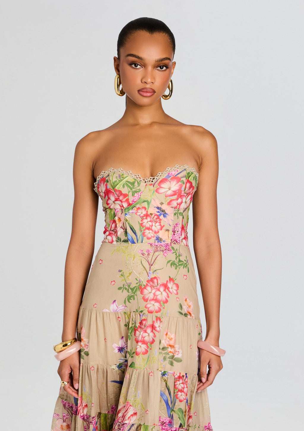 Danny Long Dress by Charo Ruiz in Olive Botanic, product image 5