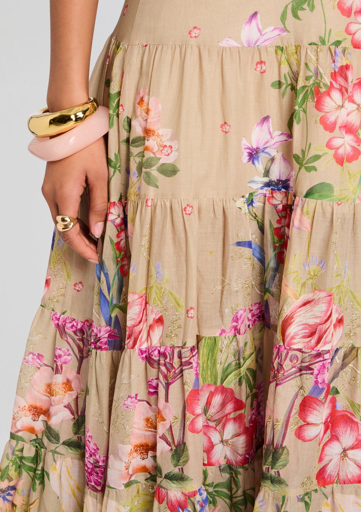 Danny Long Dress by Charo Ruiz in Olive Botanic, product image 2