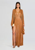 Genesis Embroidered Dress by retrofête in Sepia, product image 1