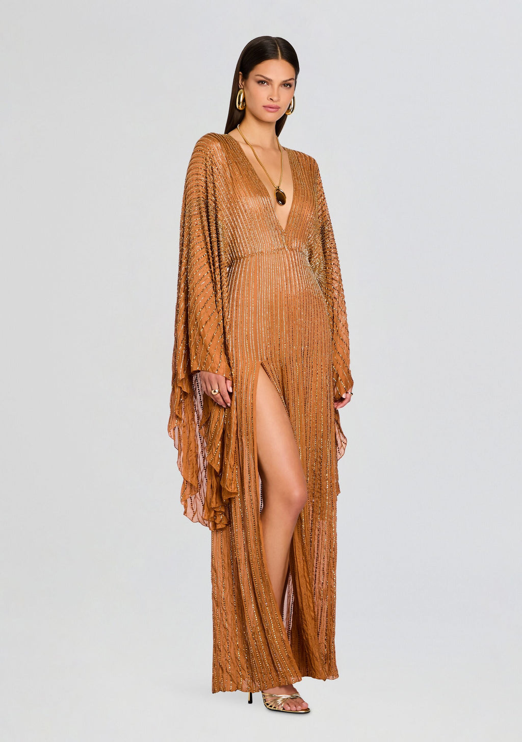 Genesis Embroidered Dress by retrofête in Sepia, product image 4