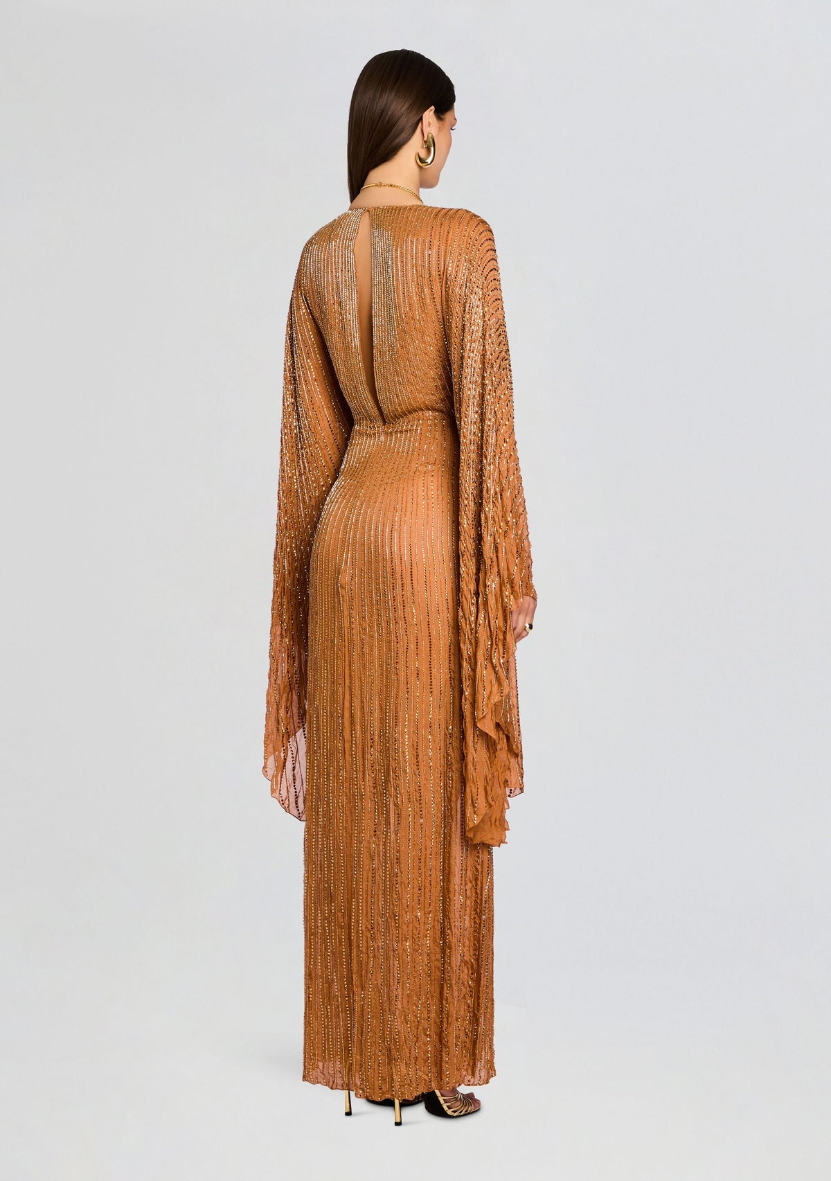 Genesis Embroidered Dress by retrofête in Sepia, product image 5