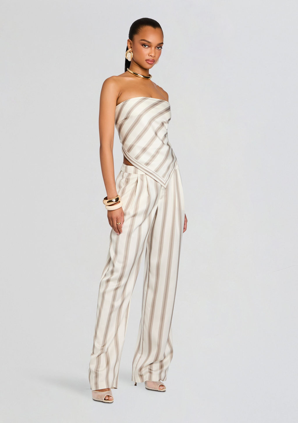 Hark Satin Top by SEROYA in Sand Eggshell, product image 3