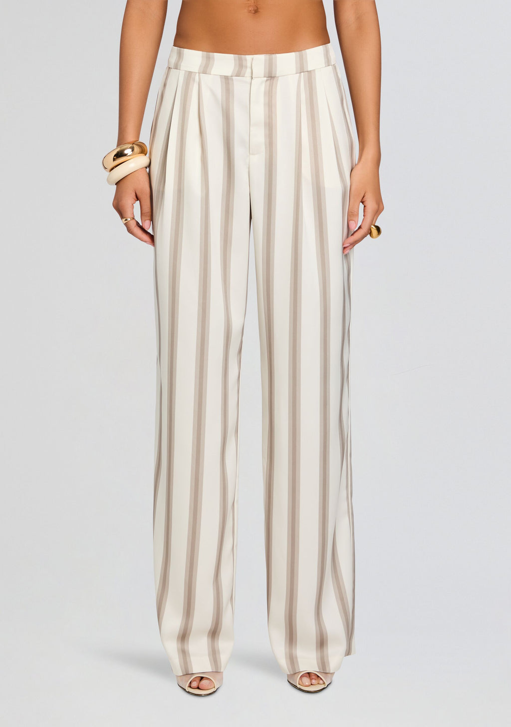 Marlowe Satin Pant by SEROYA in Sand Eggshell, product image 1