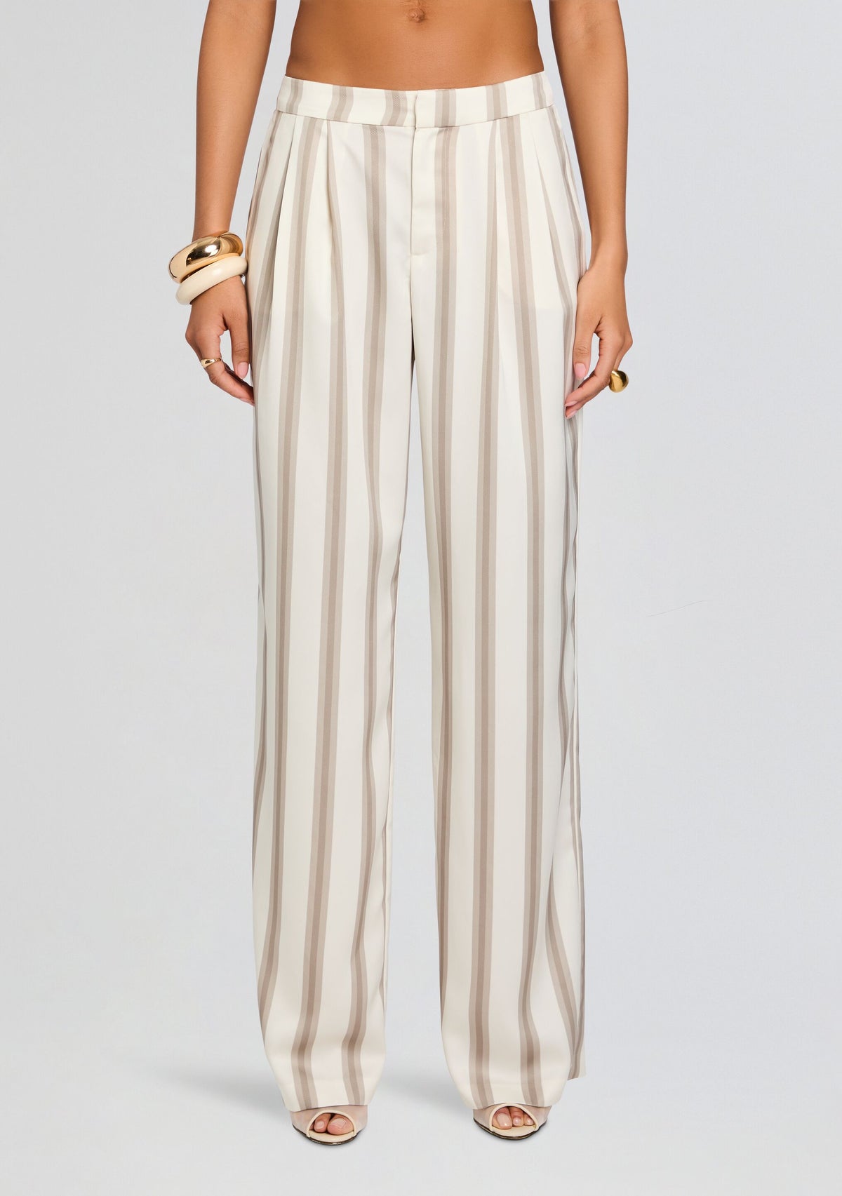 Marlowe Satin Pant by SEROYA in Sand Eggshell, product image 1