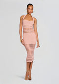 Jaycee Crochet Dress by retrofête in Metallic Peche, product image 1