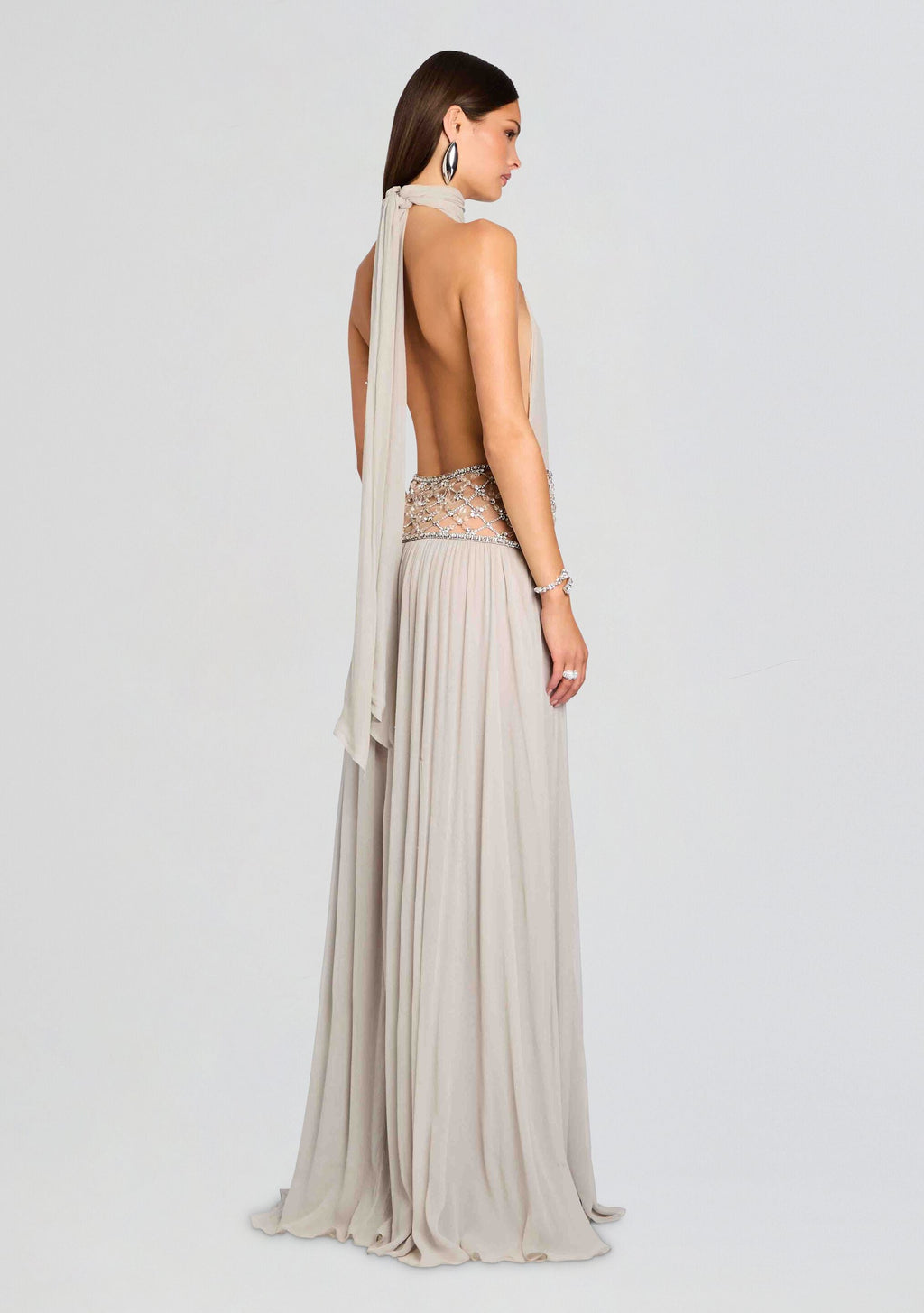 Kreeli Embellished Dress by retrofête in Silver Cloud, product image 5