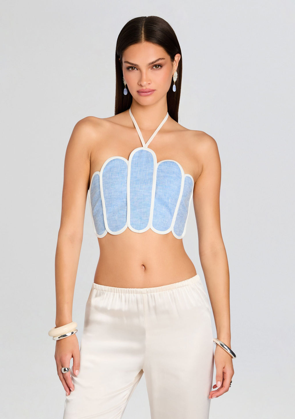Lenny Top by Azulu in Blue Melange, product image 1