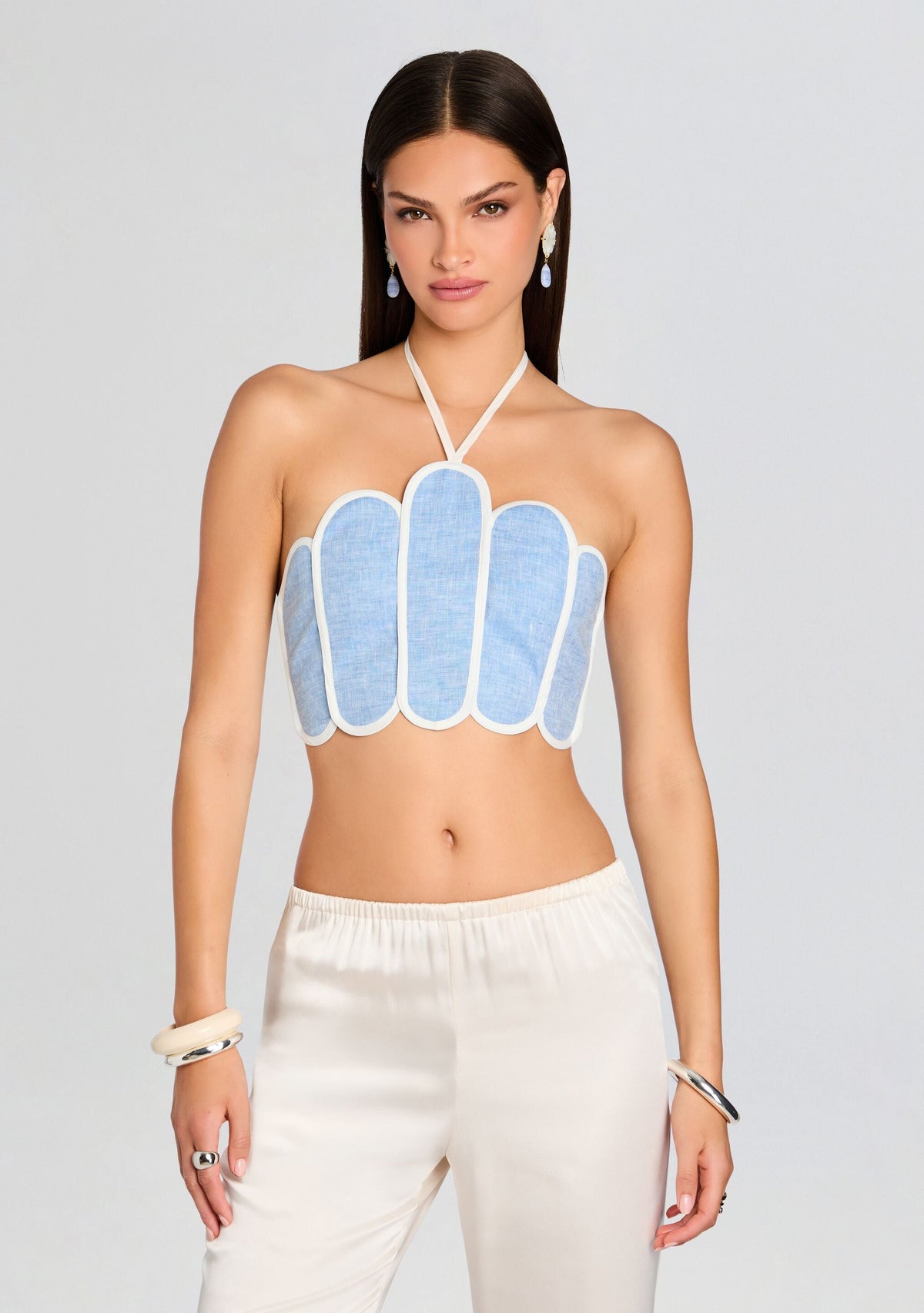 Lenny Top by Azulu in Blue Melange, product image 1