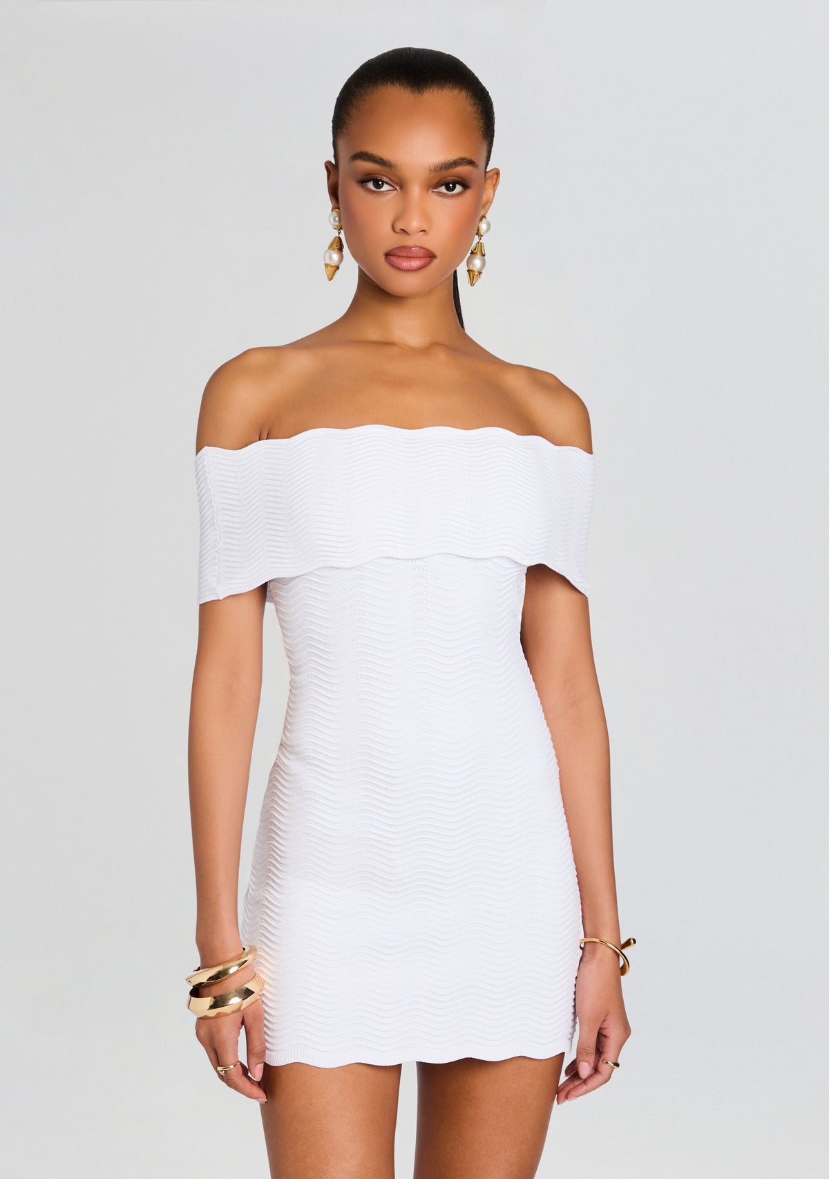 Laighton Knit Dress by retrofête in White, product image 5