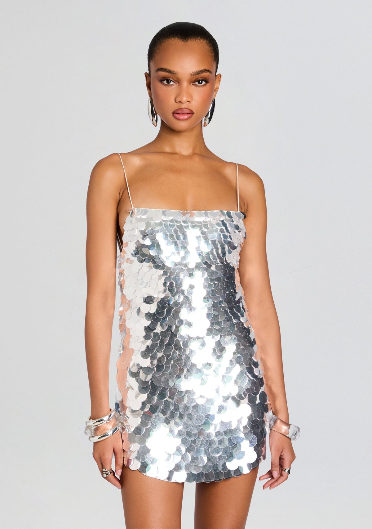 Lainey Sequin Dress by retrofête in White, product image 5