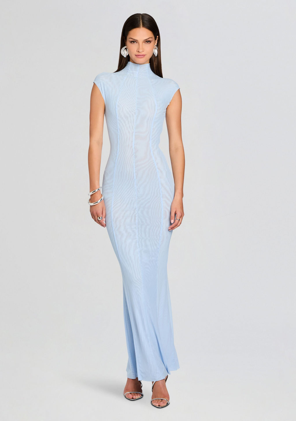 Laissa Mesh Maxi Dress by SEROYA in Ice Blue, product image 1