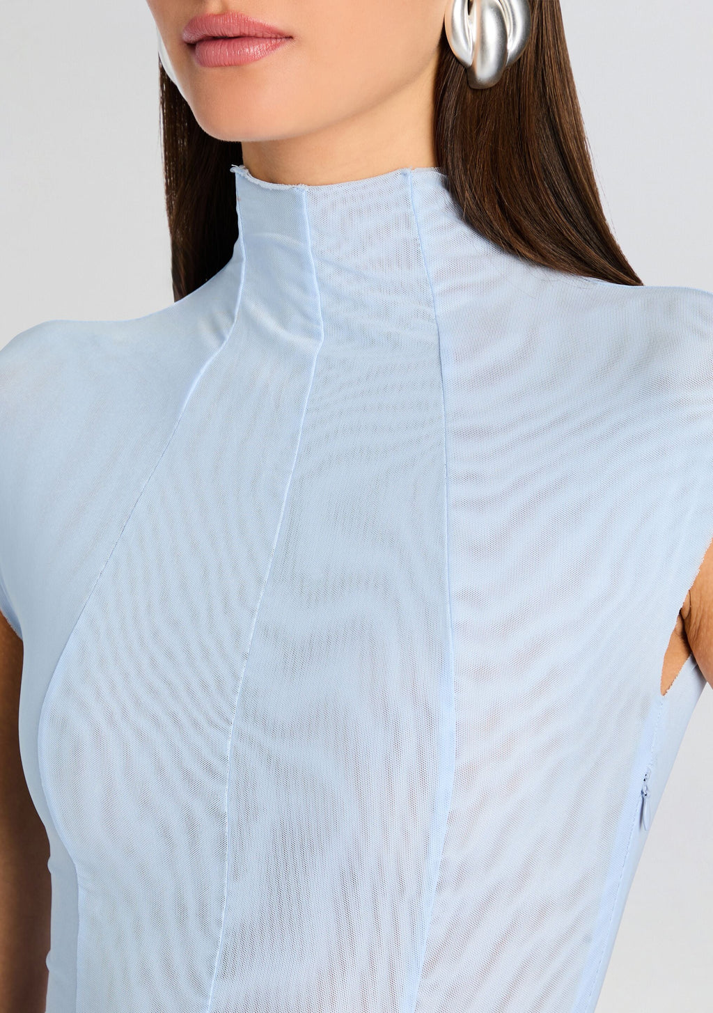 Laissa Mesh Maxi Dress by SEROYA in Ice Blue, product image 2