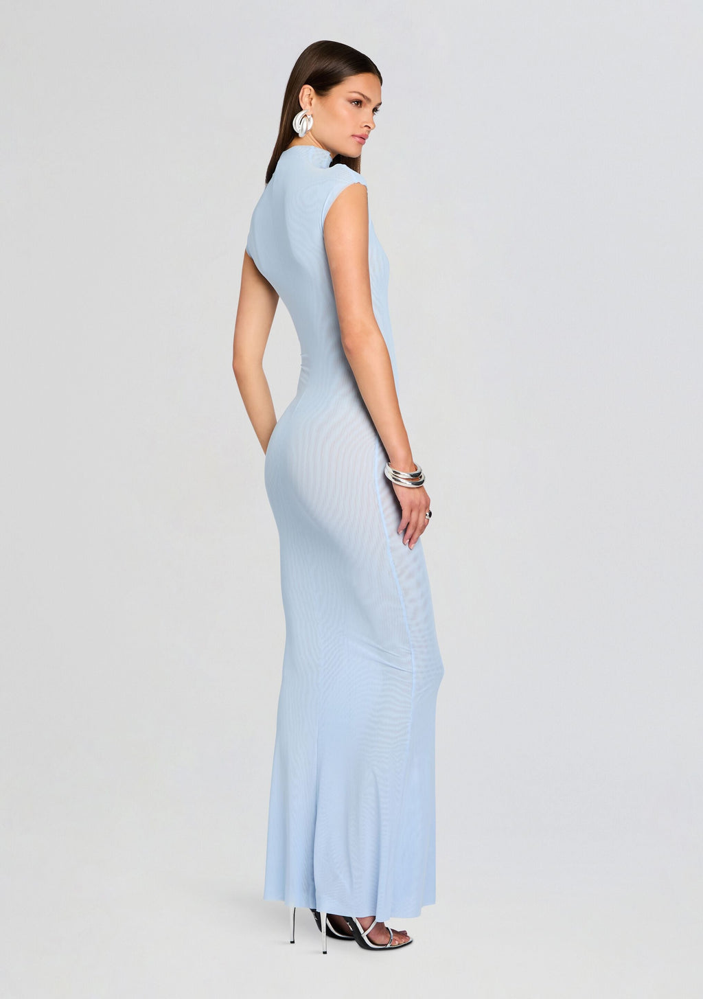 Laissa Mesh Maxi Dress by SEROYA in Ice Blue, product image 4