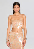 Leia Sequin Tank by retrofête in Honey Beige, product image 1