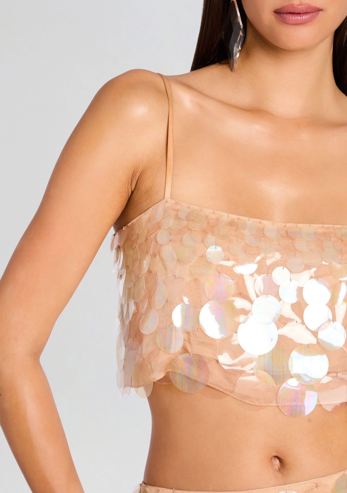 Leia Sequin Tank by retrofête in Honey Beige, product image 3