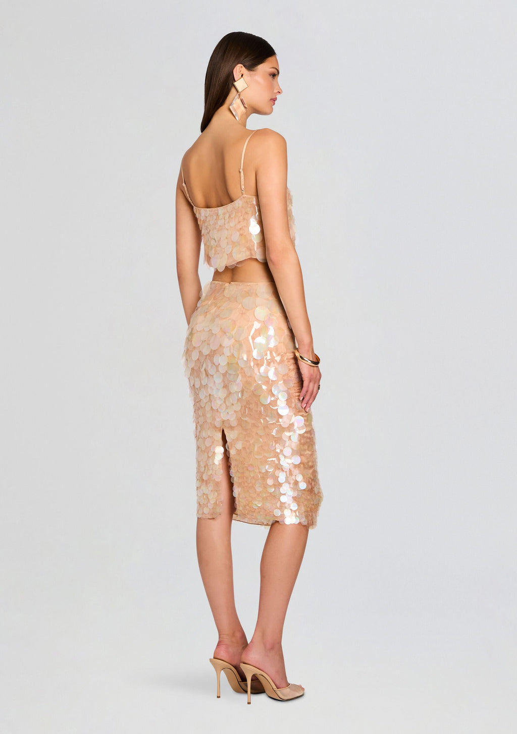 Leia Sequin Tank by retrofête in Honey Beige, product image 5