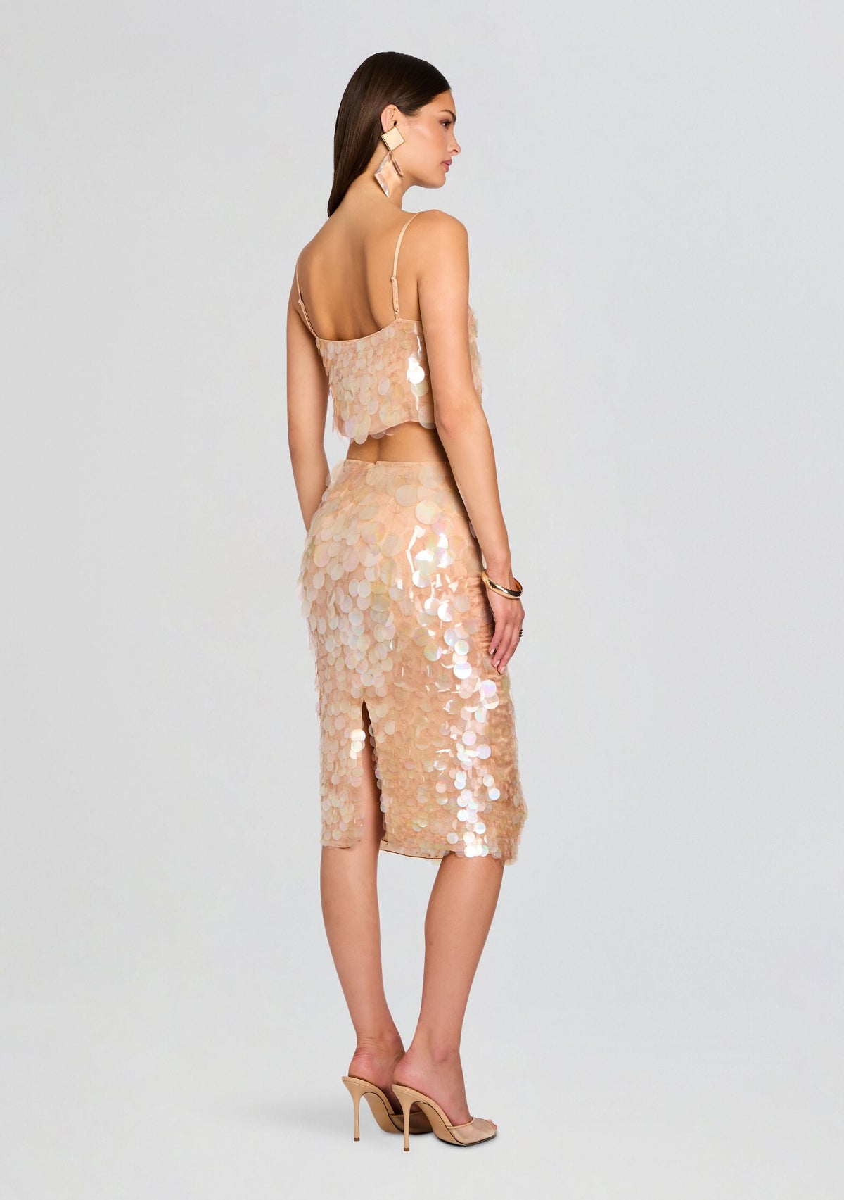Leia Sequin Tank by retrofête in Honey Beige, product image 5