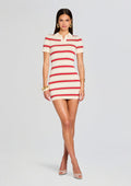 Liev Knit Mini Dress by SEROYA in Eggshell/Cherry/Sand, product image 1