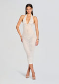 Mags Crochet Midi Dress by SEROYA in Porcelain, product image 1