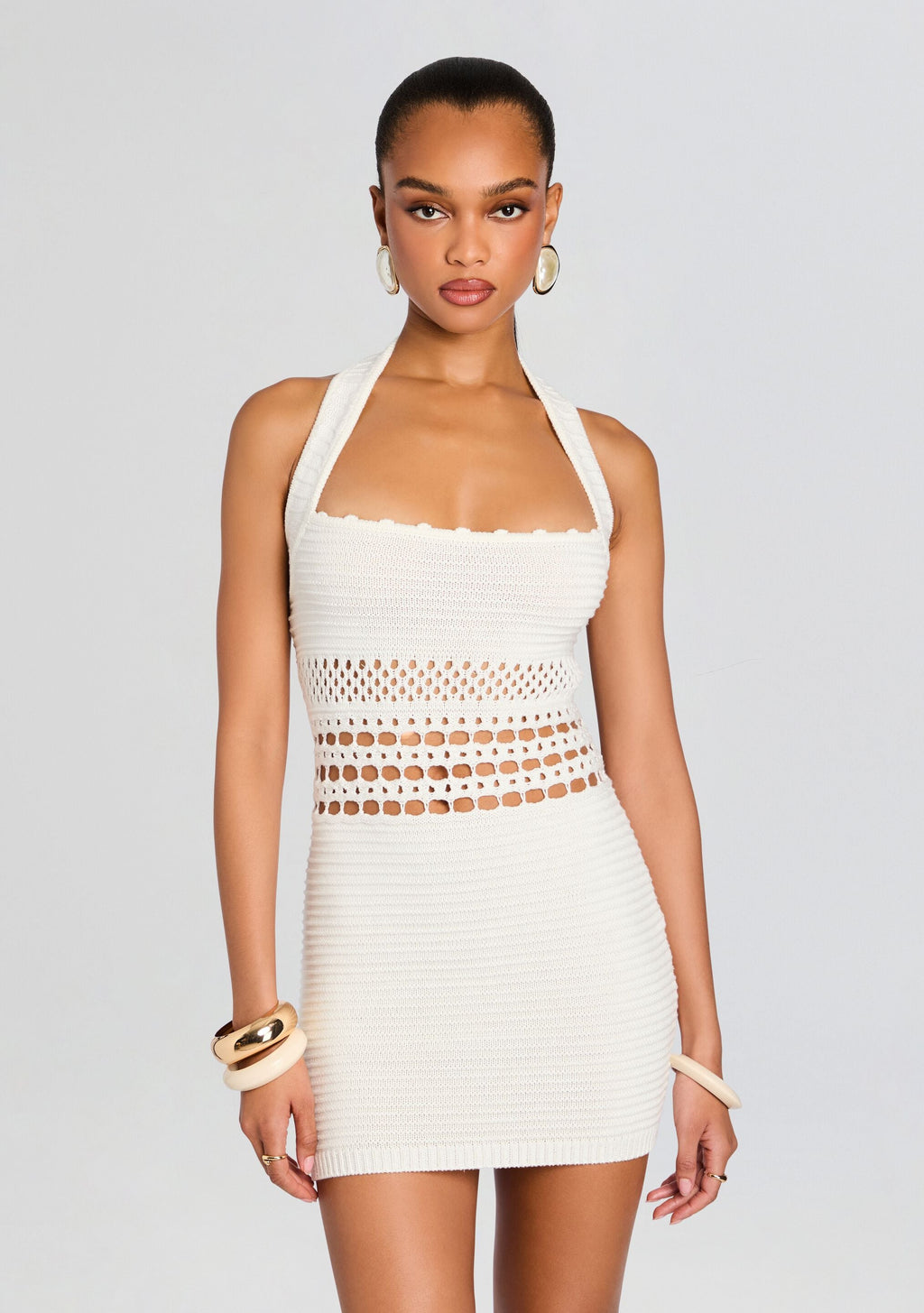 Ronni Crochet Dress by retrofête in White, product image 5