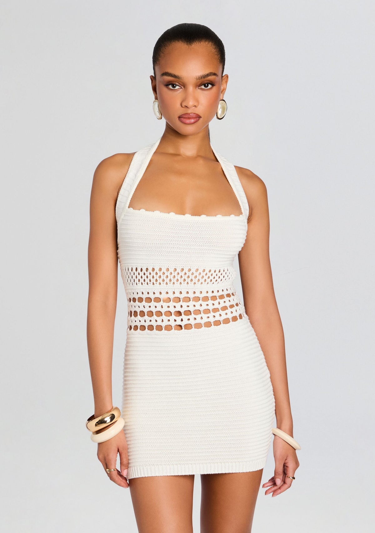 Ronni Crochet Dress by retrofête in White, product image 5