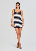 Sienna Crochet Mini Dress by SEROYA in Navy/Eggshell, product image 1