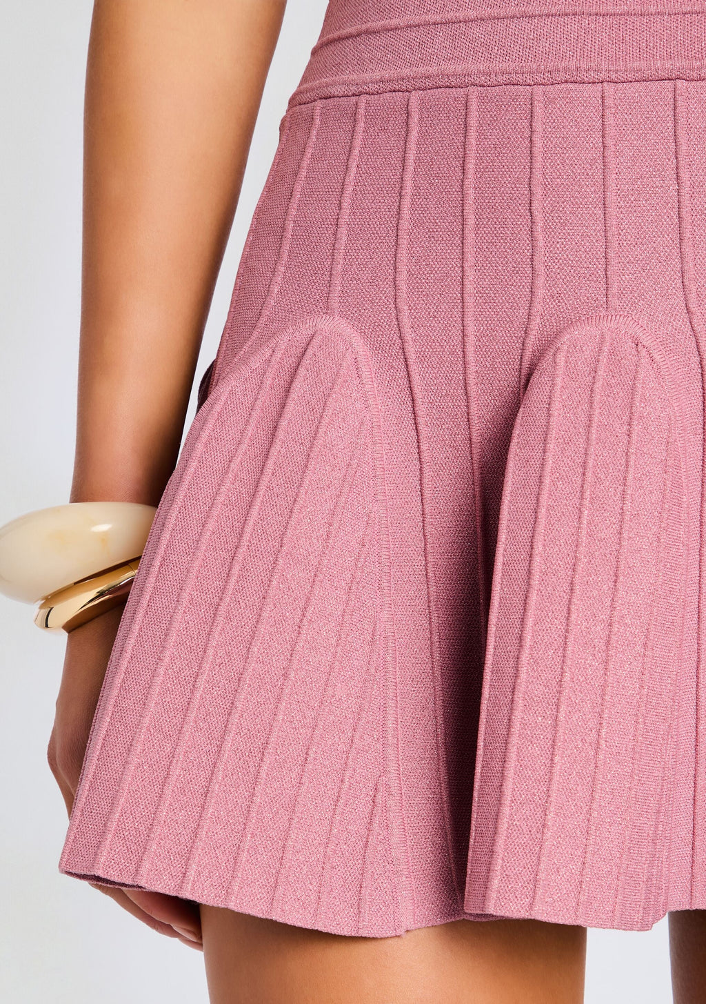 Audrina Metallic Knit Dress by retrofête in Metallic Rose, product image 2