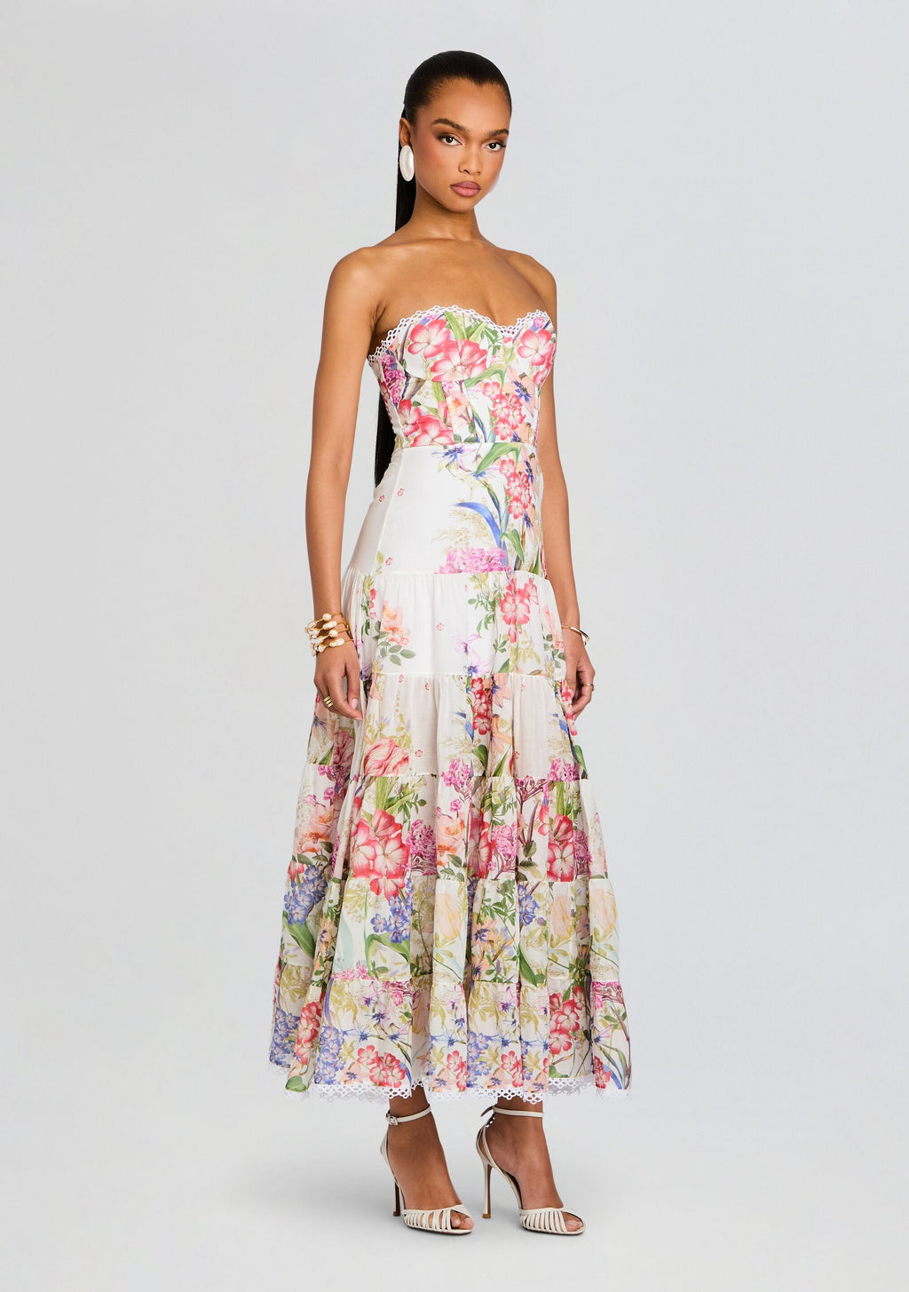 Danny Long Dress by Charo Ruiz in White Botanic, product image 4