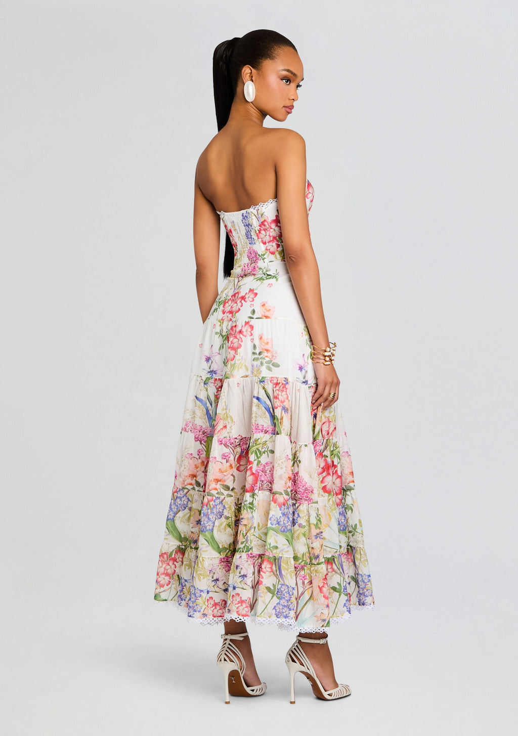 Danny Long Dress by Charo Ruiz in White Botanic, product image 5