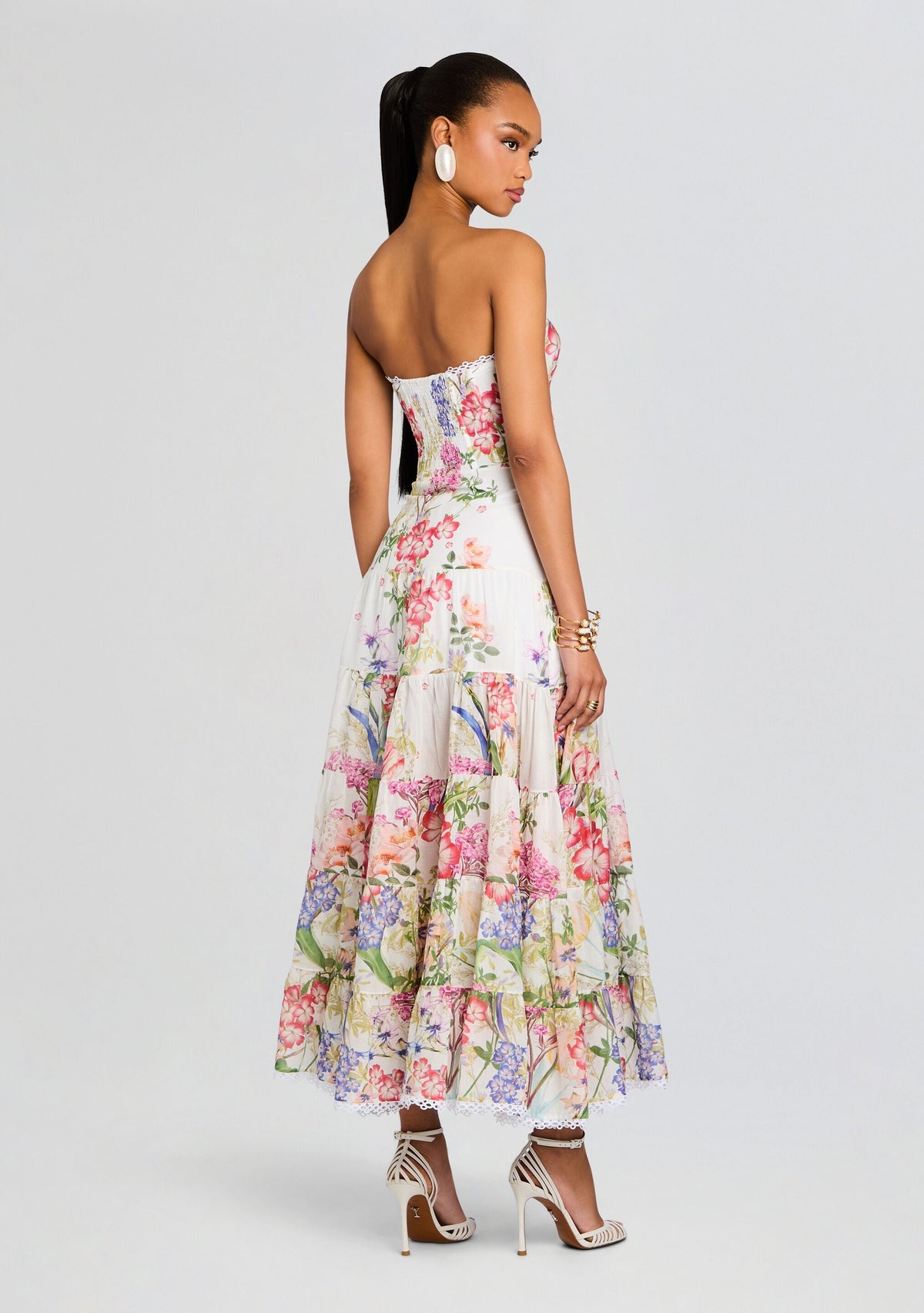 Danny Long Dress by Charo Ruiz in White Botanic, product image 5