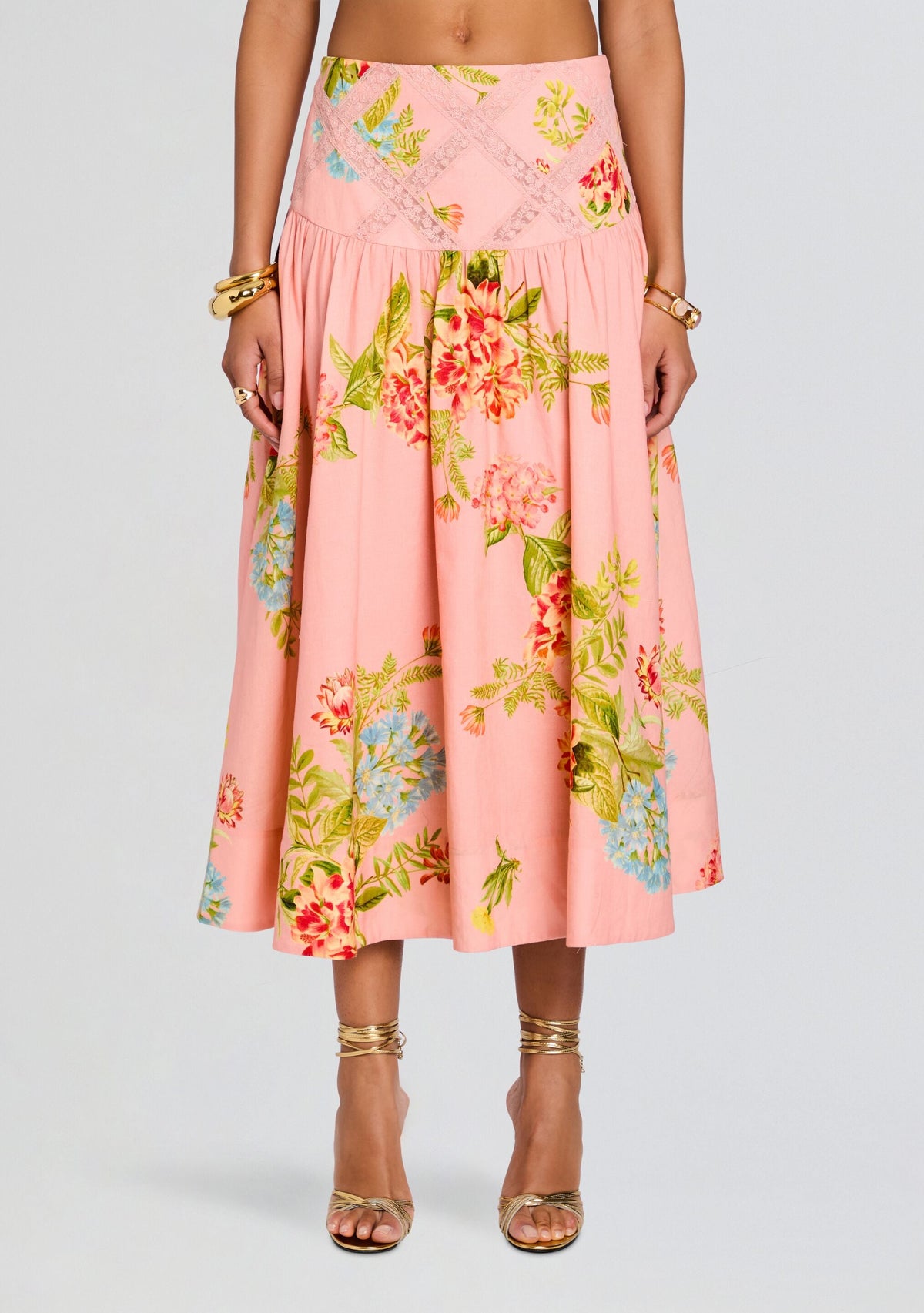 Dhun Midi Skirt by Hemant & Nandita in Multi, product image 1