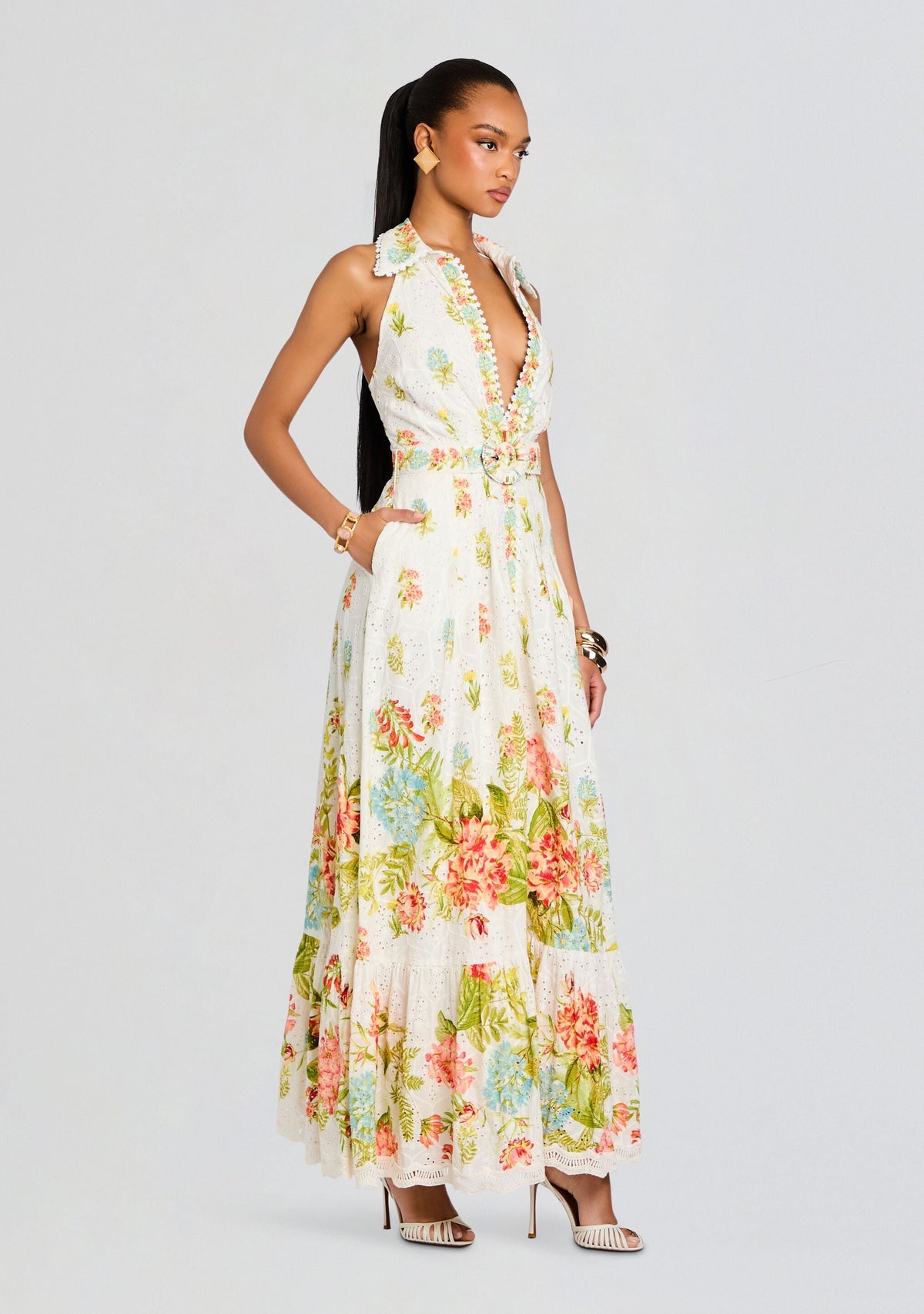 Dhun Long Shirt Dress by Hemant & Nandita in Multi, product image 3