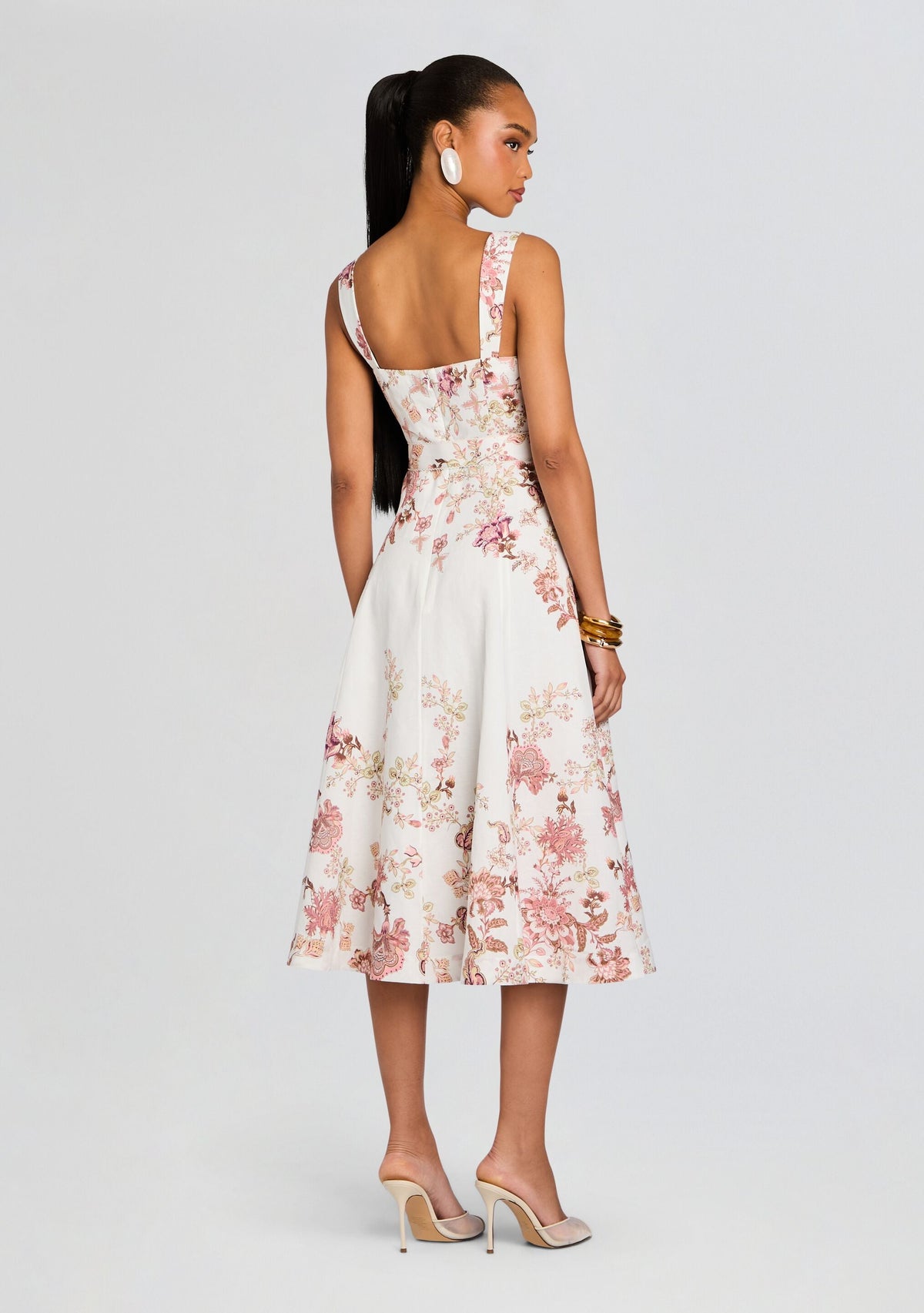 Diza Midi Dress by Hemant & Nandita in White, product image 4