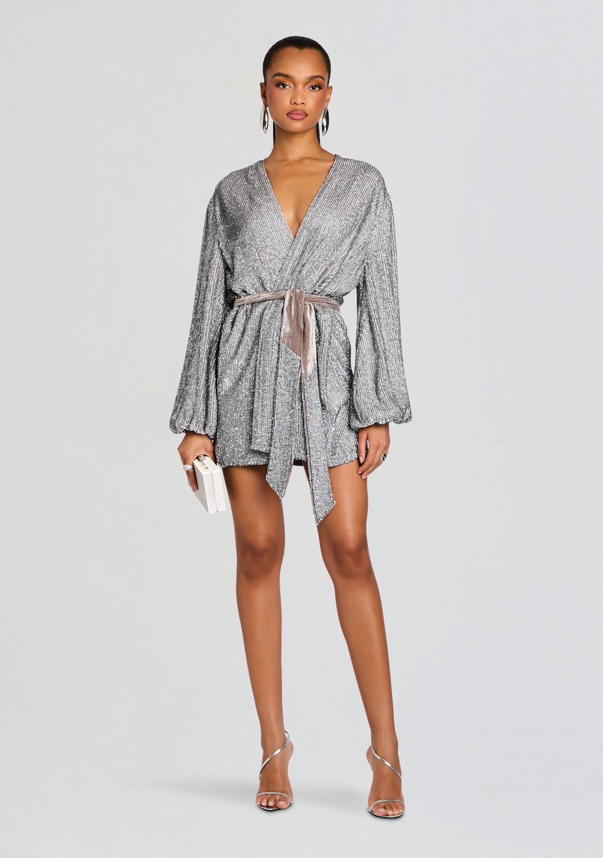 Gabrielle Robe by retrofête in Silver Cloud, product image 1