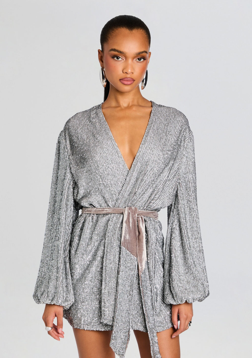Gabrielle Robe by retrofête in Silver Cloud, product image 5
