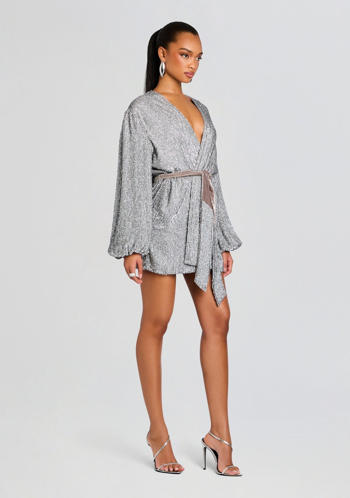 Gabrielle Robe by retrofête in Silver Cloud, product image 3