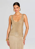Hero Metallic Knit Tank by SEROYA in Gold, product image 1