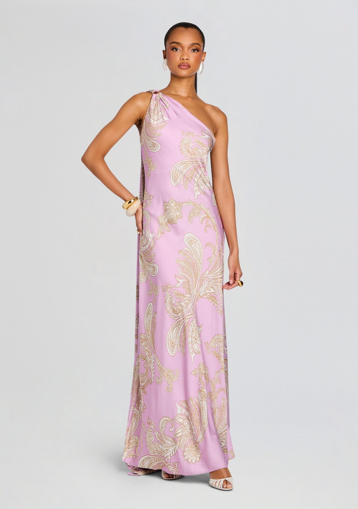 Jiah Long Dress by Hemant & Nandita in Lilac, product image 3