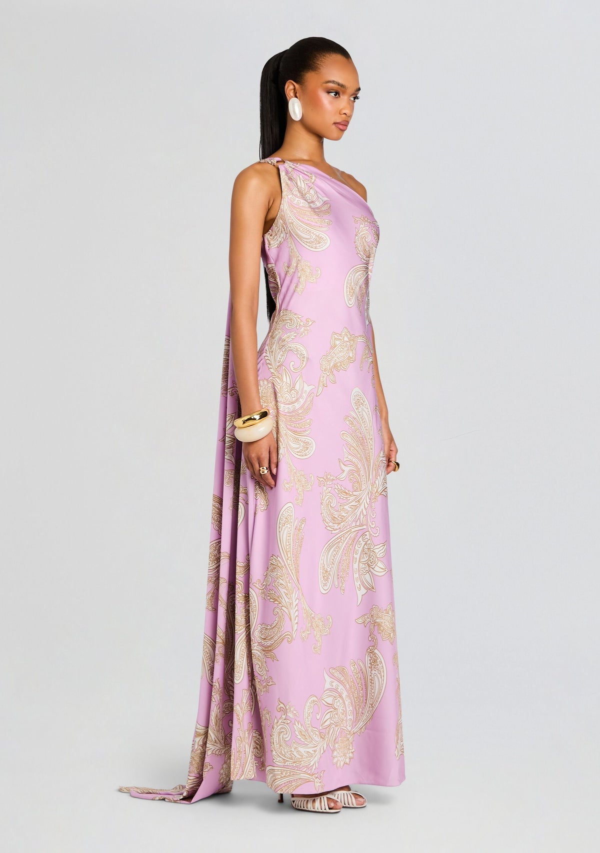 Jiah Long Dress by Hemant & Nandita in Lilac, product image 4