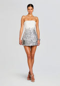 Kameron Embellished Dress by retrofête in White/Silver, product image 1