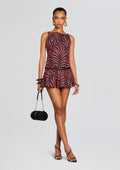 Kat Romper by retrofête in Brown Polka Dot Leaf, product image 1